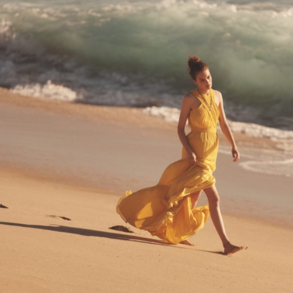 NWT $698 Veronica Beard Florencia Silk Maxi Dress in Canary Yellow - size 12! - Picture 2 of 7